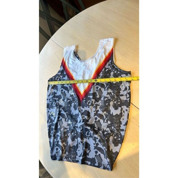 Lucky In Love Gray Log Mesh Top Tank Top Tie Back SZ L (12) - Picture 5 of 10